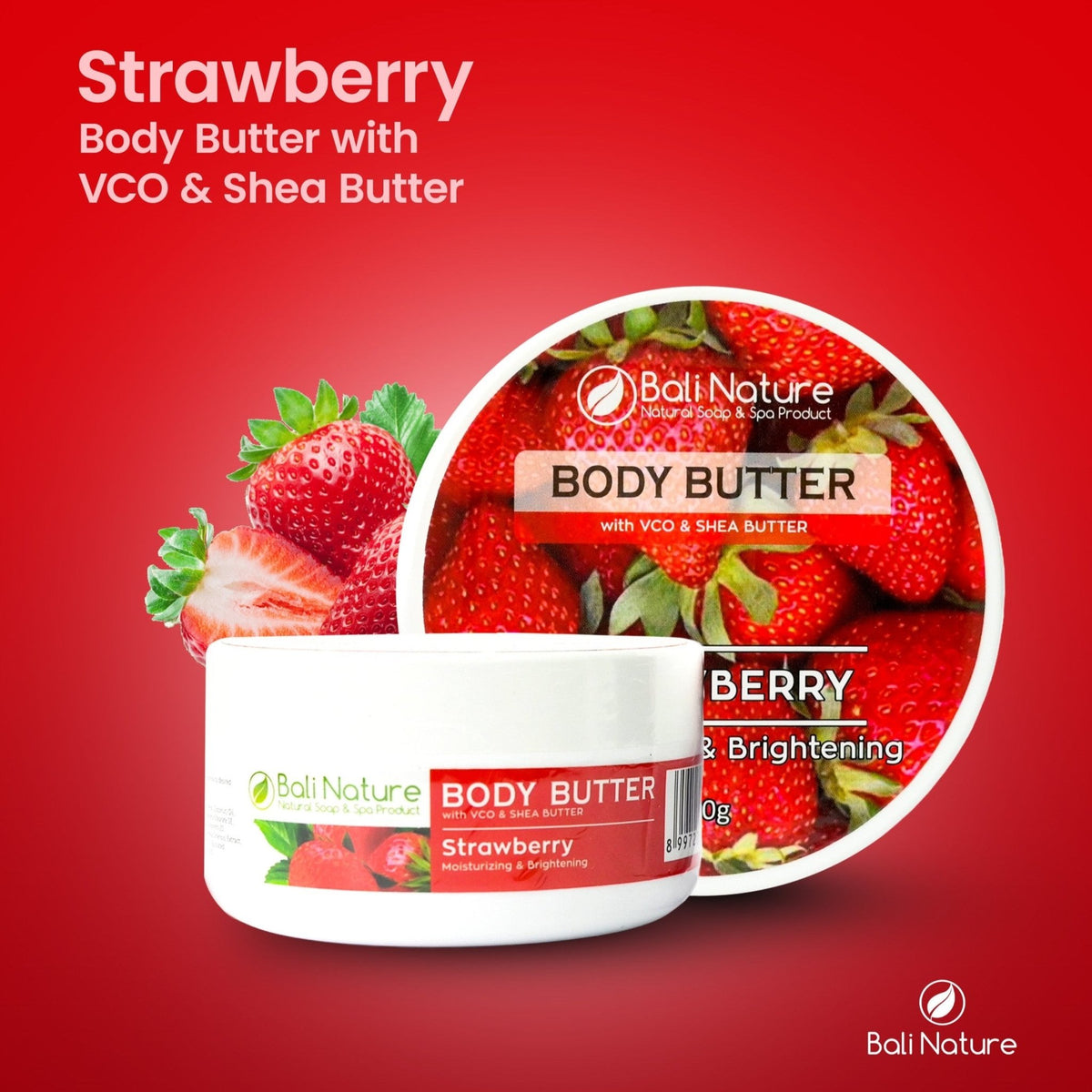 Body Butter Strawberry - BaliNature.ae