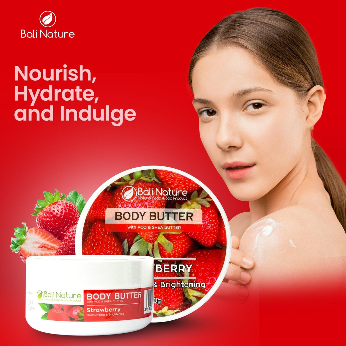 Body Butter Strawberry - BaliNature.ae